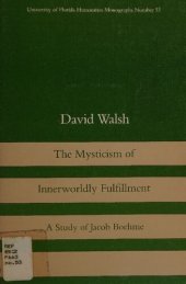 book The mysticism of innerworldly fulfillment : a study of Jacob Boehme