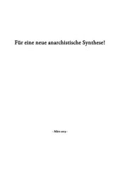 book Für eine neue anarchistische Synthese!