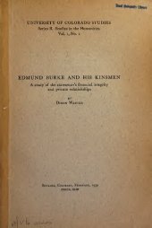 book Edmund Burke and his Kinsmen: A Study of the Statesman’s Financial Integrity and Private Relationships