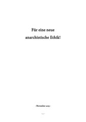 book Für eine neue anarchistische Ethik!