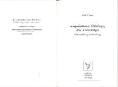 book Acquaintance, Ontology, and Knowledge: Collected Essays in Ontology