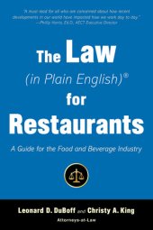 book The Law (in Plain English) for Restaurants: A Guide for the Food and Beverage Industry