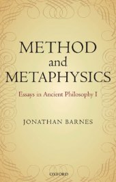 book Method and Metaphysics: Essays in Ancient Philosophy I