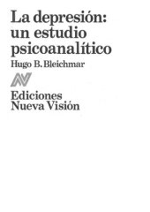 book La depresión: un estudio psicoanalítico