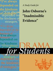 book A Study Guide for John Osborne's "Inadmissible Evidence"