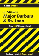 book CliffsNotes on Shaw's Major Barbara & St. Joan