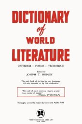 book Dictionary of World Literature