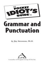 book The Pocket Idiot's Guide to Grammar and Punctuation