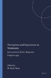 book Perception and Experience in Modernity: International Walter Benjamin Congress 1997