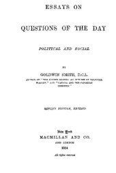 book Essays On Questions Of The Day Political And Social