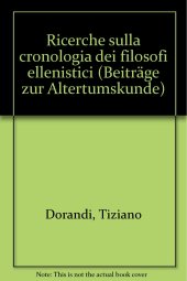 book Ricerche sulla cronologia dei filosofi ellenistici.