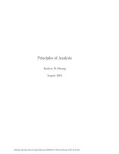book Principles of Analysis