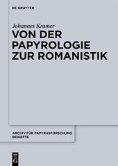 book Von der Papyrologie zur Romanistik