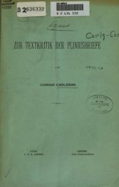 book Zur Textkritik der Pliniusbriefe (Inauguraldissertation)