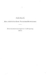 book Jahrbich des Elektrischen Fernmeldewesens 1971