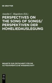 book Perspectives on the Song of Songs / Perspektiven der Hoheliedauslegung