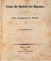 book Ueber die Sprache der Zigeuner. Eine grammatische Skizze