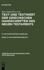 book Das Markusevangelium: Handschriftenliste und vergleichende Beschreibung