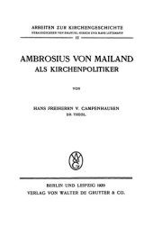 book Ambrosius von Mailand als Kirchenpolitiker