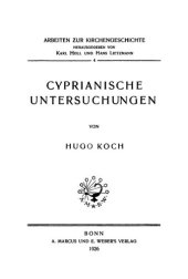 book Cyprianische Untersuchungen