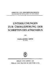 book Untersuchungen zur Überlieferung der Schriften des Athanasius