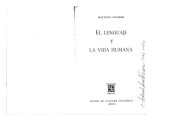 book El lenguaje y la vida humana (Language and human life/ Morris Swadesh)