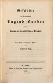 book Geschichte des sogenannten Tugend-Bundes oder des sittlich-wissenschaftlichen Vereins