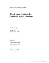 book Constrained Solution of a system of matrix Equatation