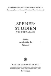 book Spener-Studien Arbeiten zur Geschichte des Pietismus I