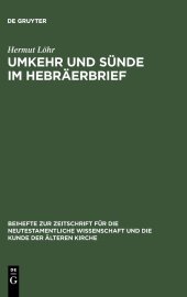 book Umkehr und Sünde im Hebräerbrief