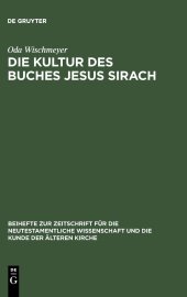 book Die Kultur Des Buches Jesus Sirach