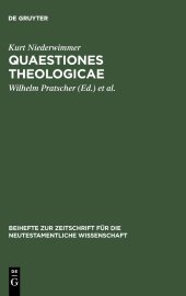 book Quaestiones theologicae: Gesammelte Aufsätze