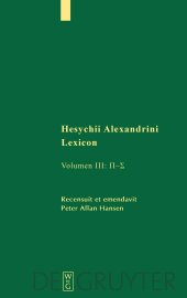 book Hesychii Alexandrini Lexicon Volumen III: Pi-Sigma