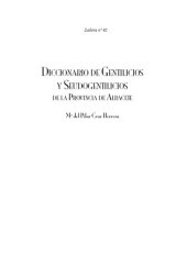 book Diccionario de gentilicios y seudogentilicios de la provincia de Albacete