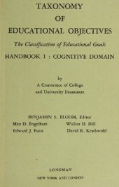 book Taxonomy of Educational Objectives - Classification of Educational Goals - Handbook 1. Cognitive domain.pdf