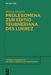 book Prolegomena zur Editio Teubneriana des Lukrez