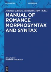 book Manual of Romance Morphosyntax and Syntax