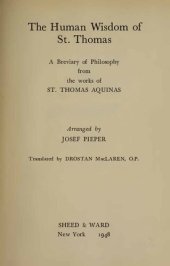 book Human Wisdom of St. Thomas - Breviary of Philosophy from Works of St. Thomas Aquinas