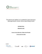 book Prevalencia de delitos en la población penal peruana: desorganización social versus aprendizaje social