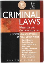 book Criminal Laws: Materials and Commentary on Criminal Law and Process of NSW