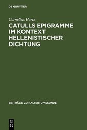 book Catulls Epigramme im Kontext hellenistischer Dichtung