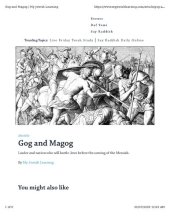 book Gog Magog According to Jewish Concept