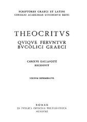 book Theocritus quique ferunter Bucolici Graeci