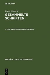 book Gesammelte Schriften II: Zur griechischen Philosophie