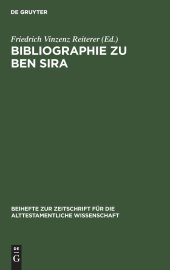 book Bibliographie zu Ben Sira