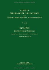 book [Galeni] Definitiones medicae / [Galen] Medizinische Definitionen