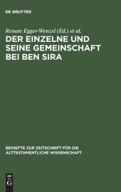 book Der Einzelne Und Seine Gemeinschaft Bei Ben Sira