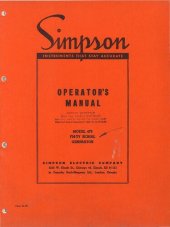 book Operation's Manual Model 479 FM-TV Signal Generator