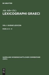 book Lexicographi Graeci vol. I Suidae lexicon: D - H: 2