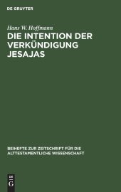 book Die Intention der Verkündigung Jesajas